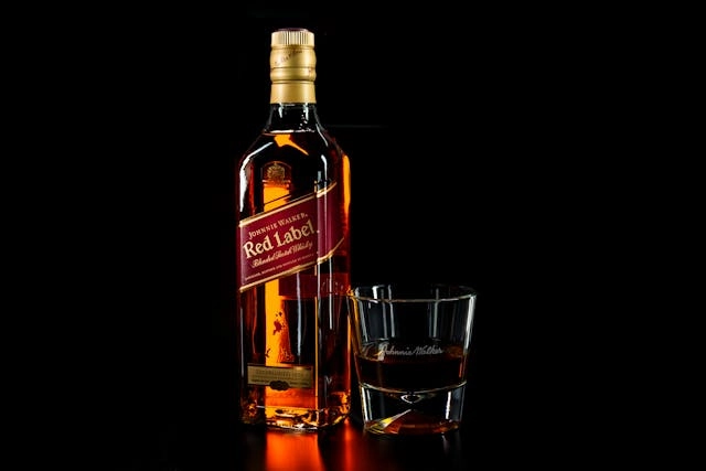 Premium Johnnie Walker Red Label whisky at Liquor 23 in Edmonton